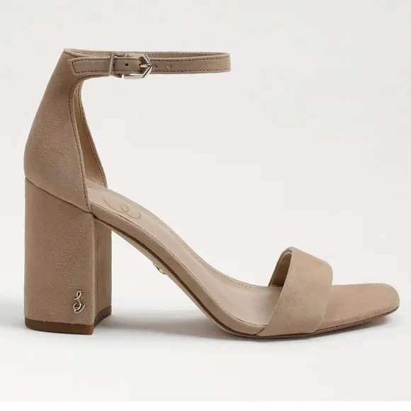 Sam Edelman Daniella block heel sandals oatmeal suede Sz 10 1/2