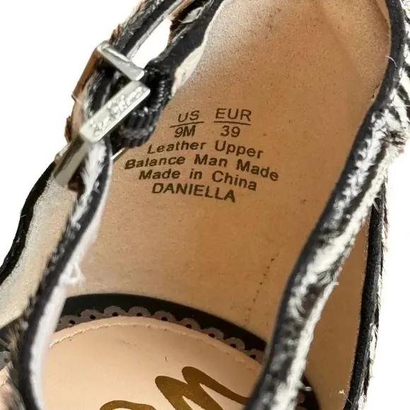 Sam Edelman Daniella Zebra Print Calf Hair &amp; Suede Sandals Open Toe Size 9 New