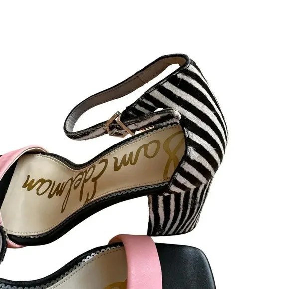 Sam Edelman Daniella Zebra Print Calf Hair &amp; Suede Sandals Open Toe Size 9 New