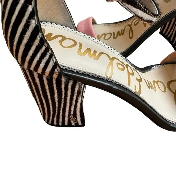 Sam Edelman Daniella Zebra Print Calf Hair &amp; Suede Sandals Open Toe Size 9 New