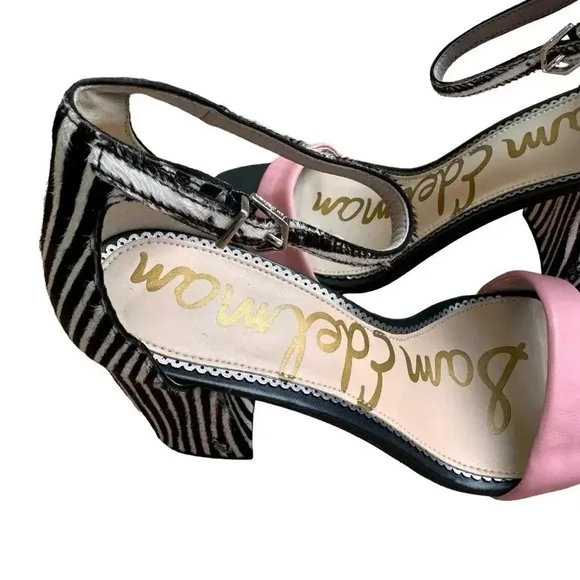 Sam Edelman Daniella Zebra Print Calf Hair &amp; Suede Sandals Open Toe Size 9 New