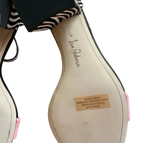 Sam Edelman Daniella Zebra Print Calf Hair &amp; Suede Sandals Open Toe Size 9 New