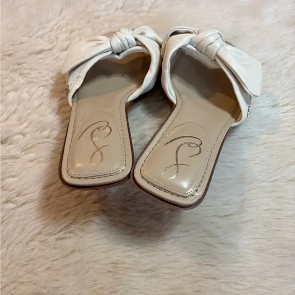 Sam Edelman Darcie Modern Ivory Squared Open Toe Kitten Heel size 10