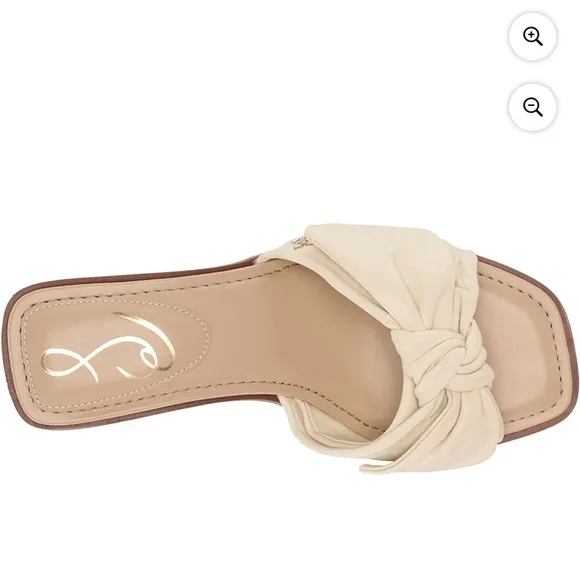 Sam Edelman Darcie Modern Ivory Squared Open Toe Kitten Heel size 10
