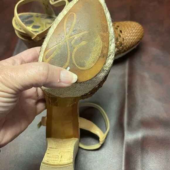 Sam Edelman‎ Rella cork heel shoes, size 7 1/2