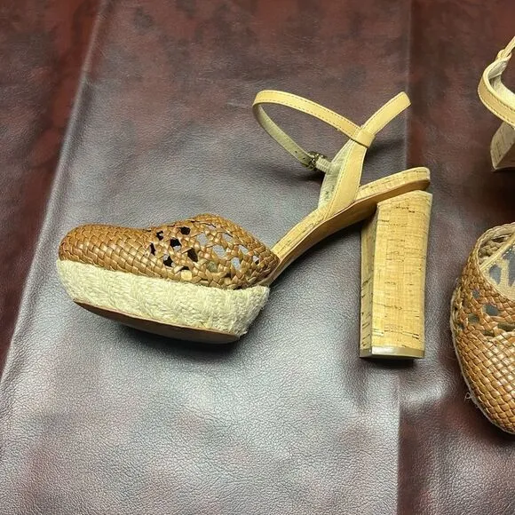 Sam Edelman‎ Rella cork heel shoes, size 7 1/2