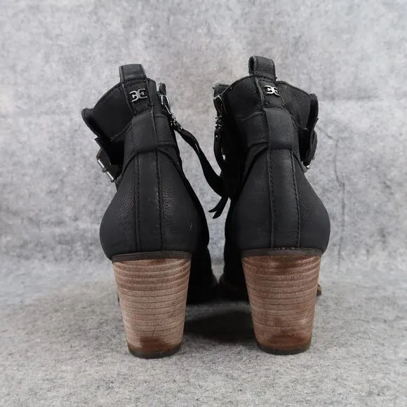 Sam Edelman Shoes Womens 9.5 Booties Fashion Leather Classic Biker Morris Black