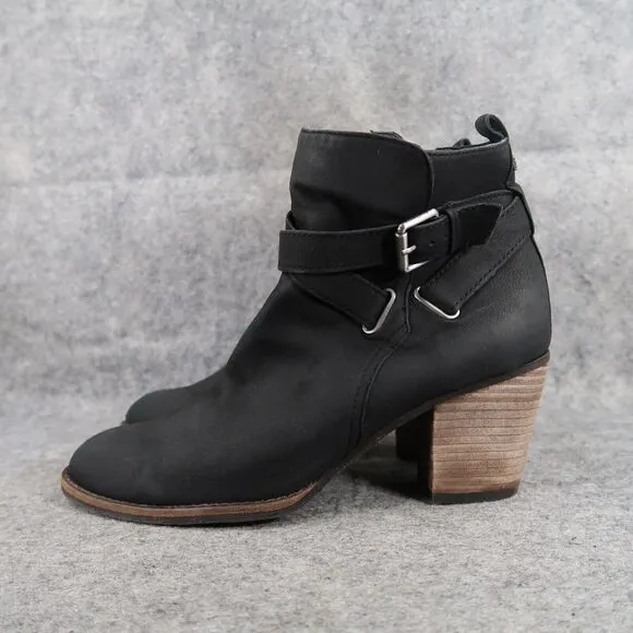 Sam Edelman Shoes Womens 9.5 Booties Fashion Leather Classic Biker Morris Black