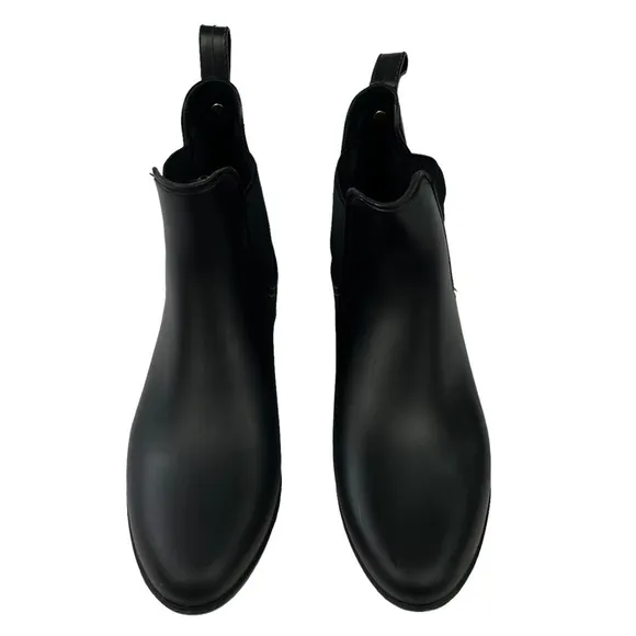 Sam‎ Edelman Tinsley Chelsea Rain Boot Matte Black Rubber Womens Size 9