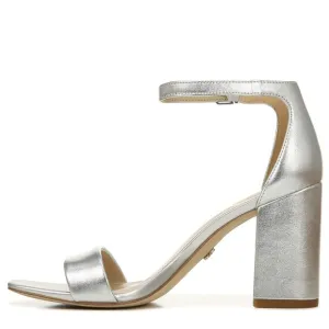 SAM EDELMAN WOMENS DANIELLA HEELED SANDAL, SOFT SILVER, 7.5 US