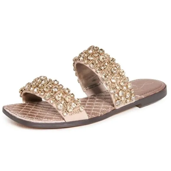 Sam Edelman Womens Ezel Embellished Slide Sandals | SZ 6.5M