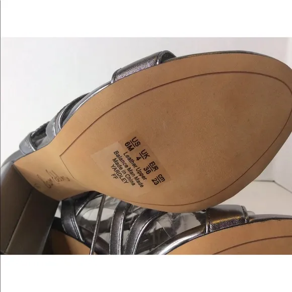 Sam Edelman Yardley Silver Leather Strappy Shoes 6