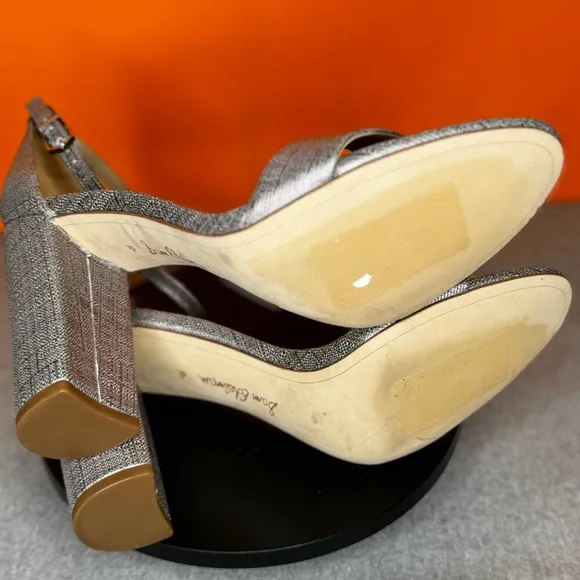 Sam Edelman Yaro Block Heel Ankle Strap Silver Purple NEW Size 10.5