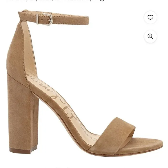 Sam Edelman Yaro Oatmeal suede ankle strap sandals block heels Sz 10 1/2 M new