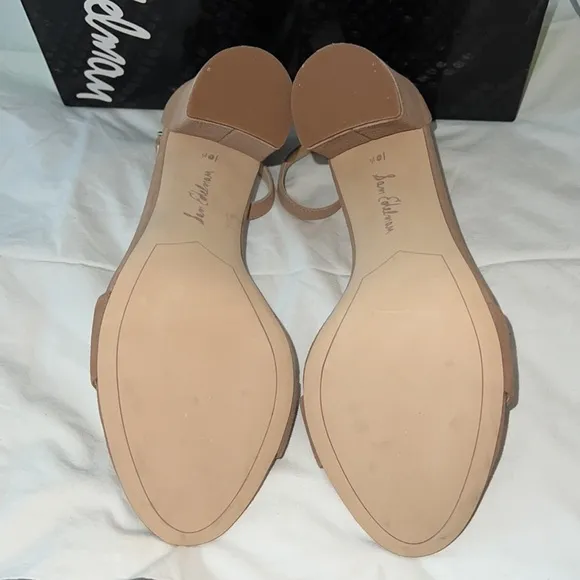 Sam Edelman Yaro Oatmeal suede ankle strap sandals block heels Sz 10 1/2 M new