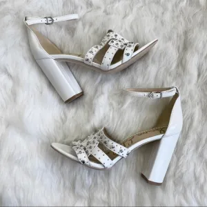 Sam Edelman Yasha Embellished Bright White Sandals