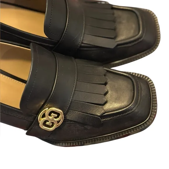 Sam Edelman Quinly Block Heel Black Leather Loafer shoes Women’s Size 9.5