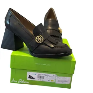 Sam Edelman Quinly Block Heel Black Leather Loafer shoes Women’s Size 9.5