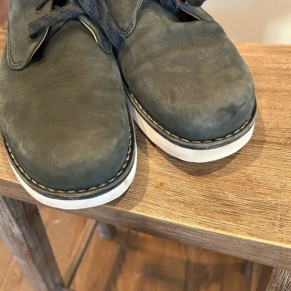 SAMUEL HUBBARD olive green gray nubuck Leather Oxfords Sz 9 vibram shoes