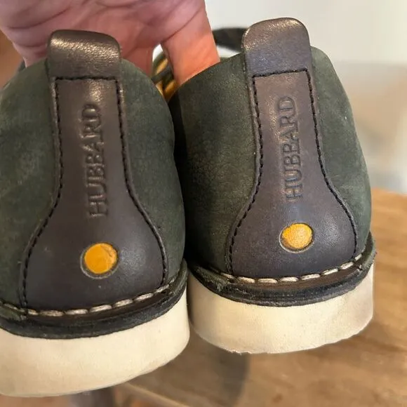 SAMUEL HUBBARD olive green gray nubuck Leather Oxfords Sz 9 vibram shoes