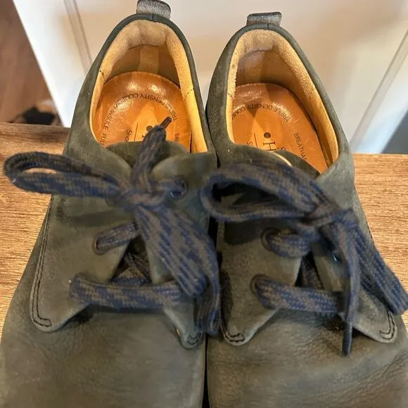SAMUEL HUBBARD olive green gray nubuck Leather Oxfords Sz 9 vibram shoes
