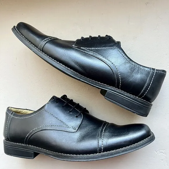 Sandro Moscoloni Black Leather Cap Toe Oxford Lace up Shoes Men’s Size US 13 M