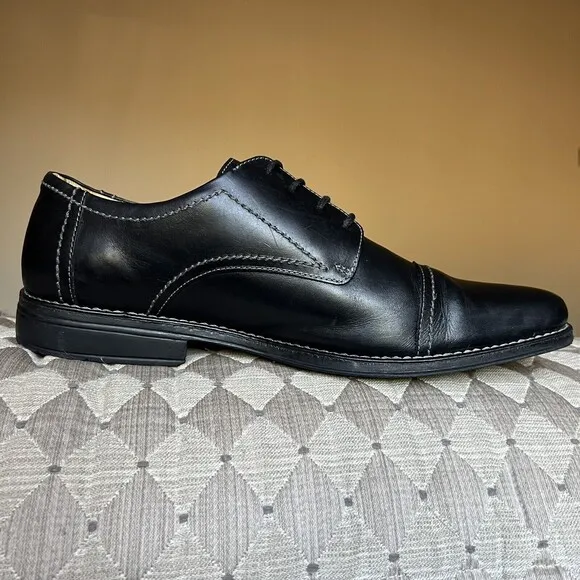 Sandro Moscoloni Black Leather Cap Toe Oxford Lace up Shoes Men’s Size US 13 M