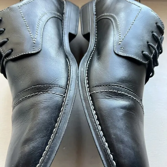Sandro Moscoloni Black Leather Cap Toe Oxford Lace up Shoes Men’s Size US 13 M