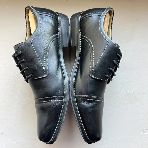 Sandro Moscoloni Black Leather Cap Toe Oxford Lace up Shoes Men’s Size US 13 M