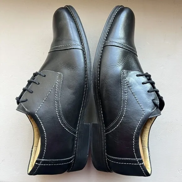 Sandro Moscoloni Black Leather Cap Toe Oxford Lace up Shoes Men’s Size US 13 M