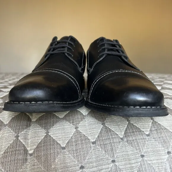 Sandro Moscoloni Black Leather Cap Toe Oxford Lace up Shoes Men’s Size US 13 M