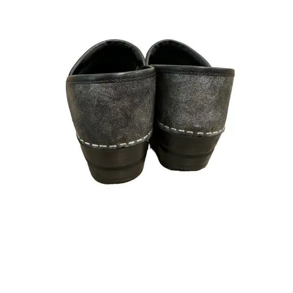 Sanita Danish Signature Medical Professional Clog Metallic Pewter Sz 38