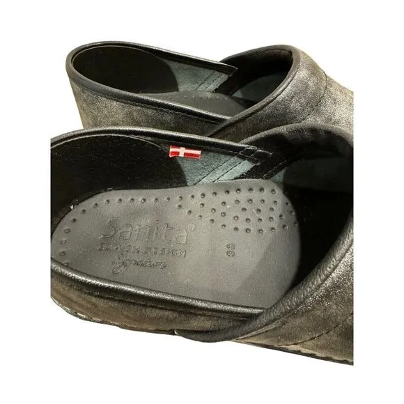 Sanita Danish Signature Medical Professional Clog Metallic Pewter Sz 38