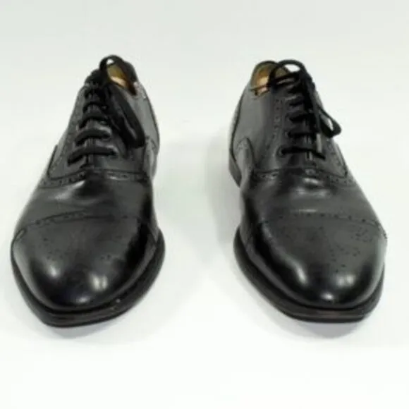 Santoni - Black Oxford Cap-Toe