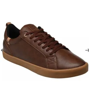 SAOLA Men's Cannon Waterproof Chocolate Brown Vegan Leather Shoes Sz 9 NWOB