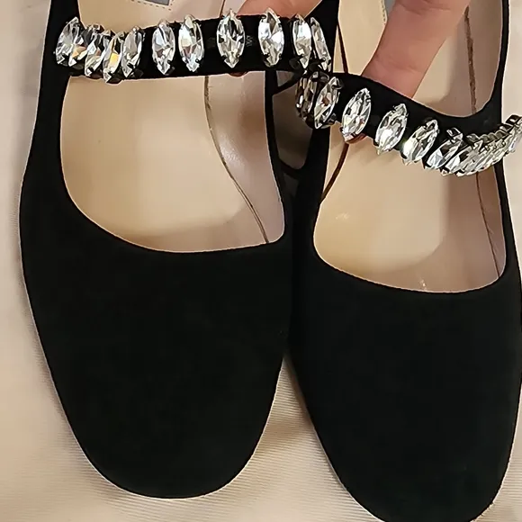Sara Jessica Parker Elegant Black Women's Shoes with Crystal Embellishments