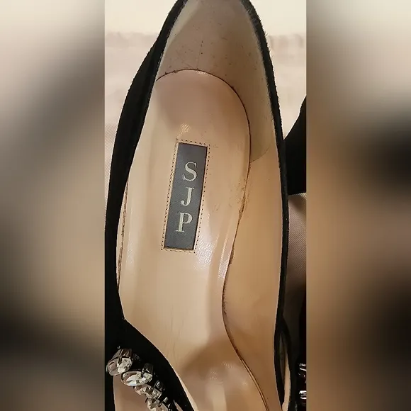 Sara Jessica Parker Elegant Black Women's Shoes with Crystal Embellishments