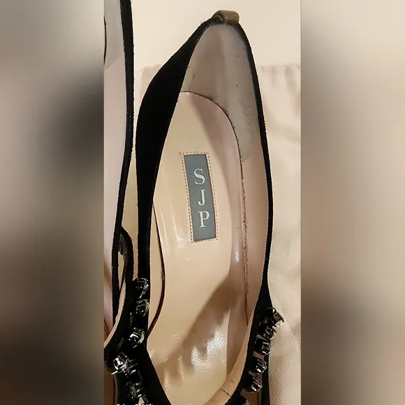 Sara Jessica Parker Elegant Black Women's Shoes with Crystal Embellishments