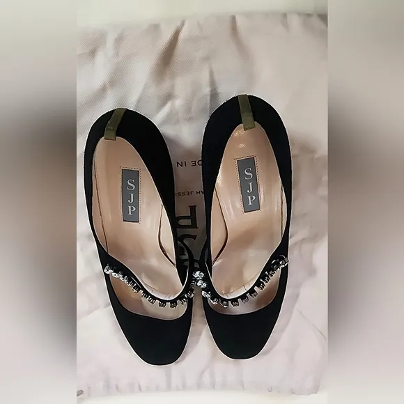 Sara Jessica Parker Elegant Black Women's Shoes with Crystal Embellishments