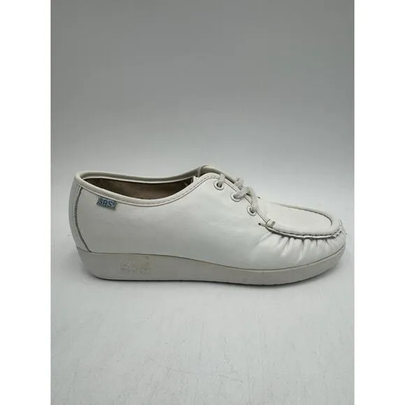 SAS SIESTA SUPERSOFT Women's NEW Comfort Slip On Loafer White US Size 5.5 Wide