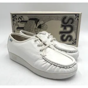 SAS SIESTA SUPERSOFT Women's NEW Comfort Slip On Loafer White US Size 5.5 Wide