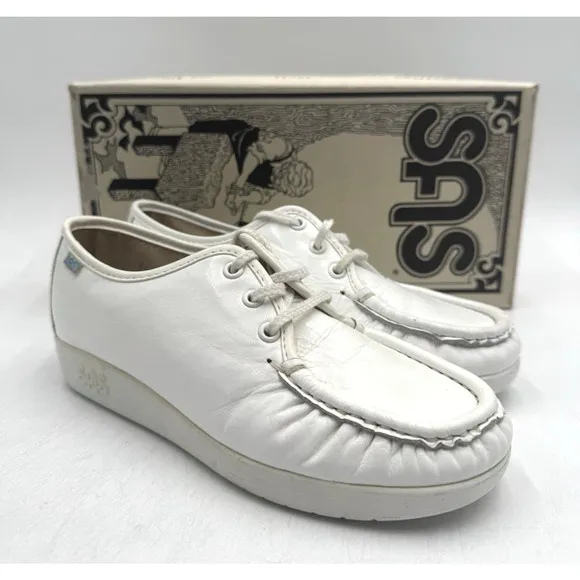 SAS SIESTA SUPERSOFT Women's NEW Comfort Slip On Loafer White US Size 5.5 Wide