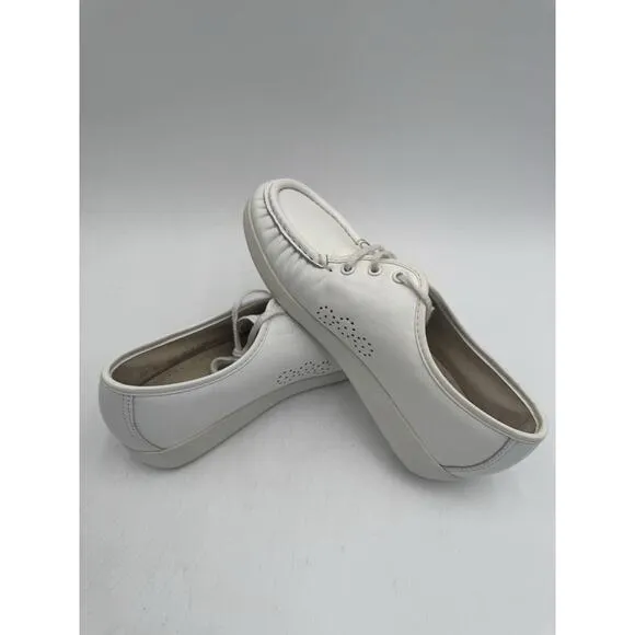 SAS SIESTA SUPERSOFT Women's NEW Comfort Slip On Loafer White US Size 5.5 Wide