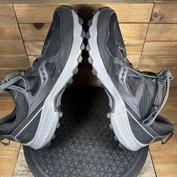 Saucony Mens Size 10 Wide Black Gray Excursion TR16 Athletic Trail Running Shoes