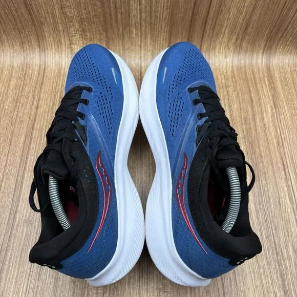 Saucony Ride 16 Running Shoes in Hydro Blue Black Red White Size 11 Men's