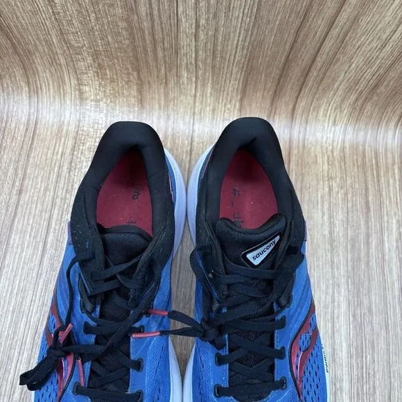 Saucony Ride 16 Running Shoes in Hydro Blue Black Red White Size 11 Men's