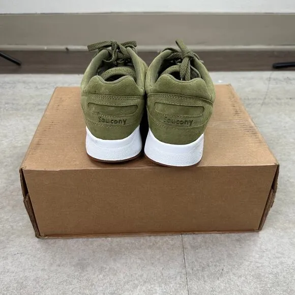 Saucony Shadow 6000 Olive Suede Low Top Shoes Green White Gum Bottoms Mens 11