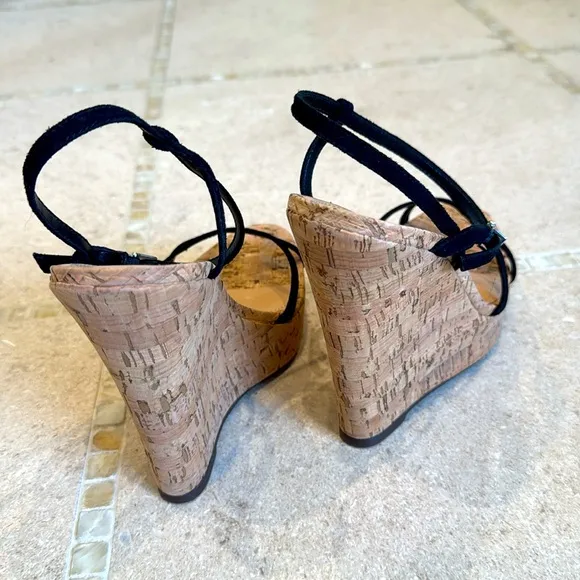 Schutz Black Women's Wedge Sandals