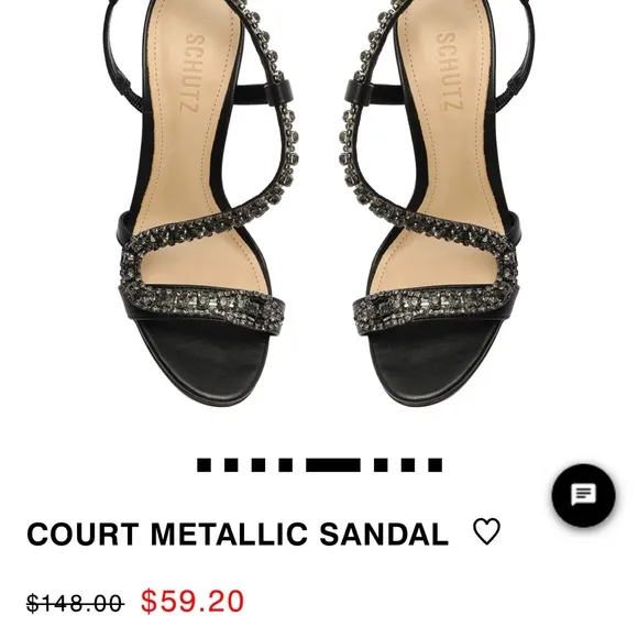 Schutz Elegant Black Strappy Heels with stones