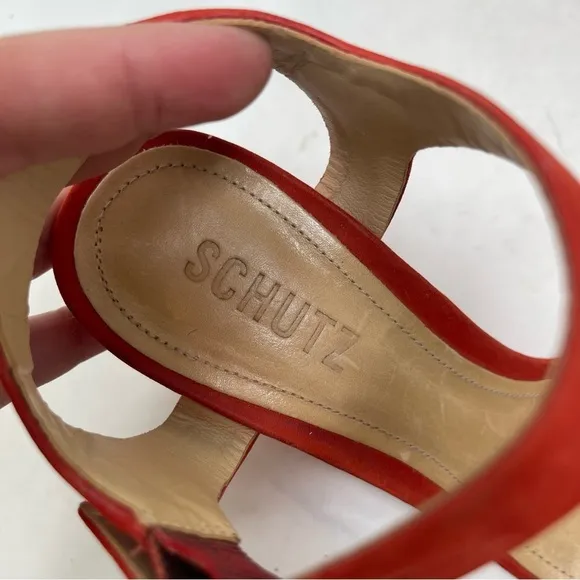 SCHUTZ Gaborelis two-piece sandal *Fire Red* sz 8